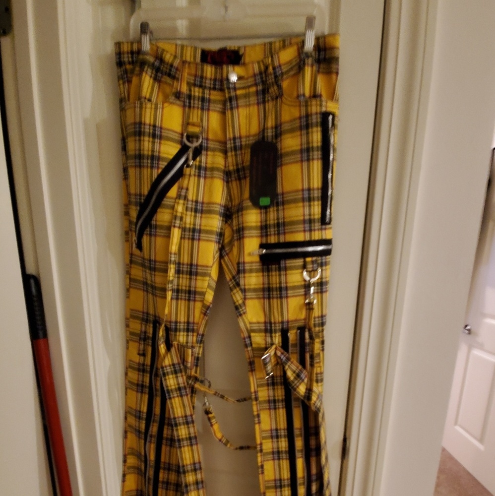 Yellow plaid bo sage pants